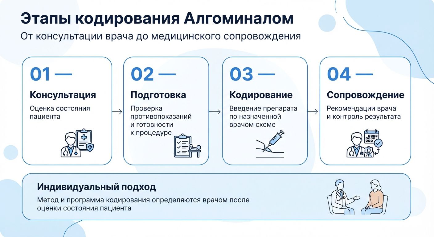 Кодирование препаратом «Алгоминал» в Заинске инфографика